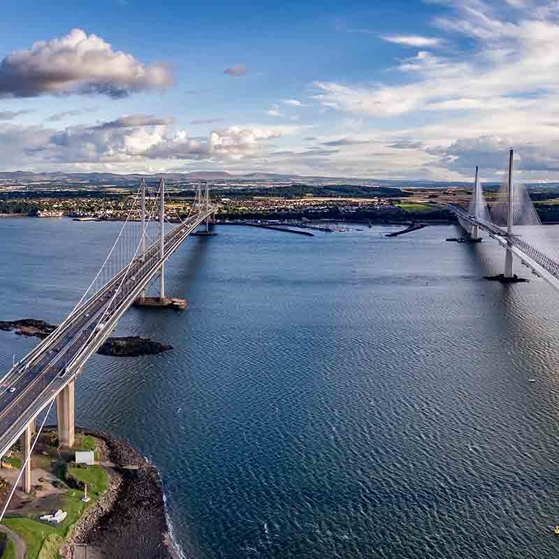 The Forth Bridges in Scotland