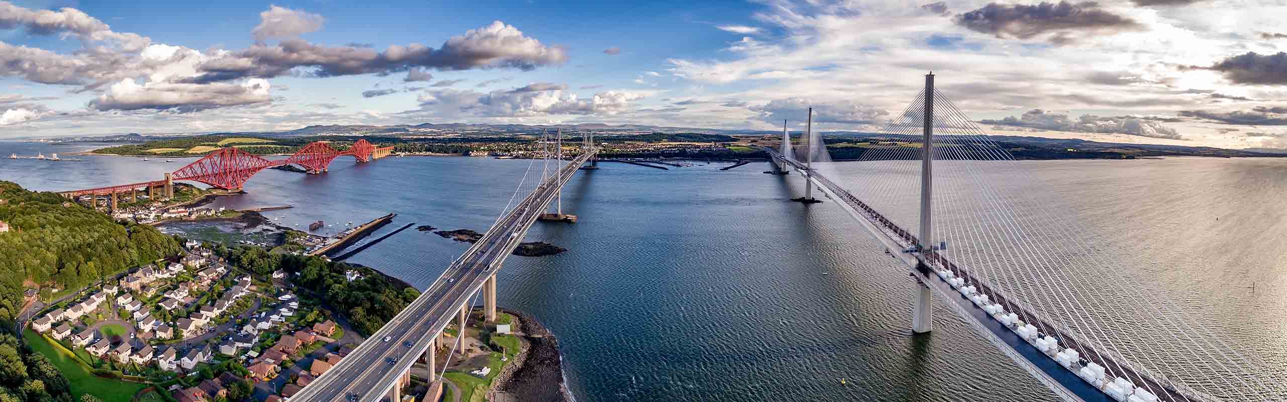 Forth rail bridge, Forth road bridge and new Queensferry bridge