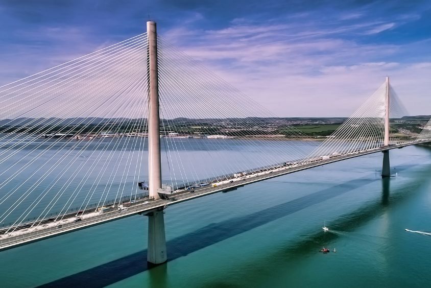 The Queensferry Crossing from above. 