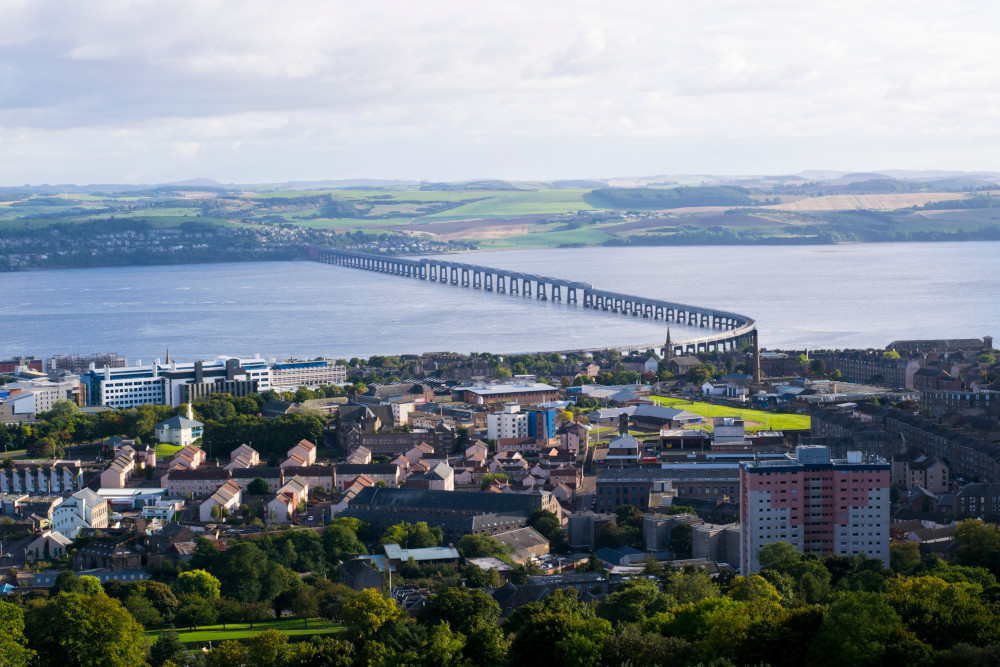 View of Dundee and the Tay Bridge, Scotland