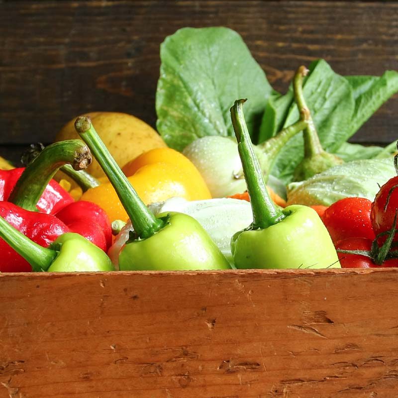 Fruit and vegetables for sale in a Farm Shop