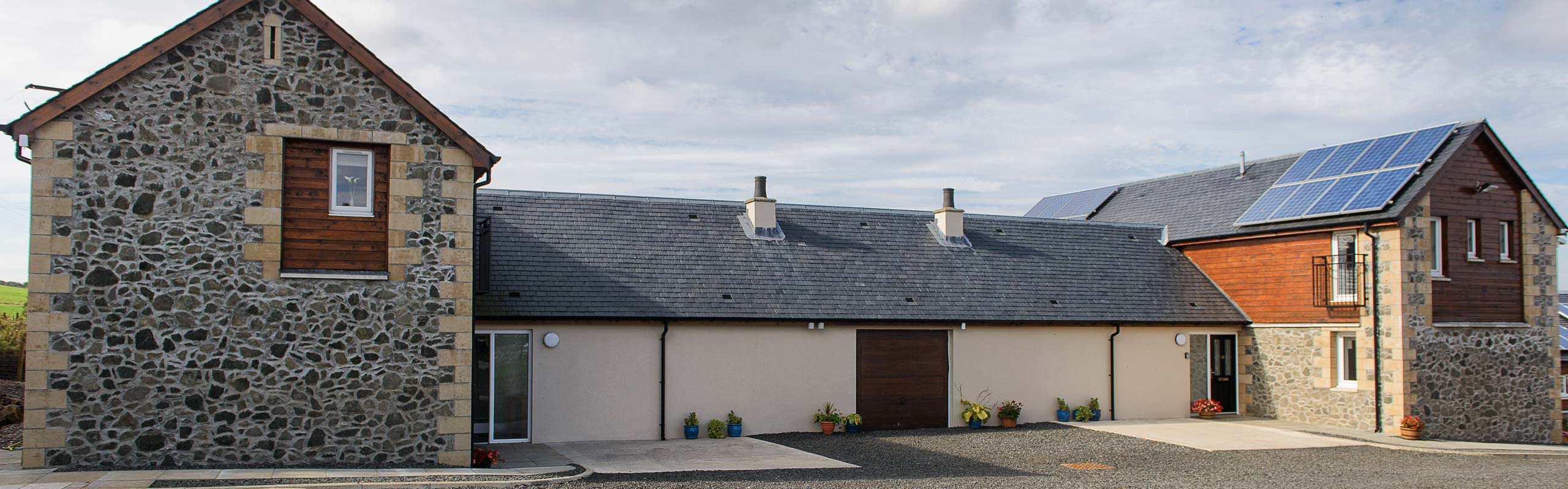 Exterior shot of holiday lodge at Elderburn Lodges