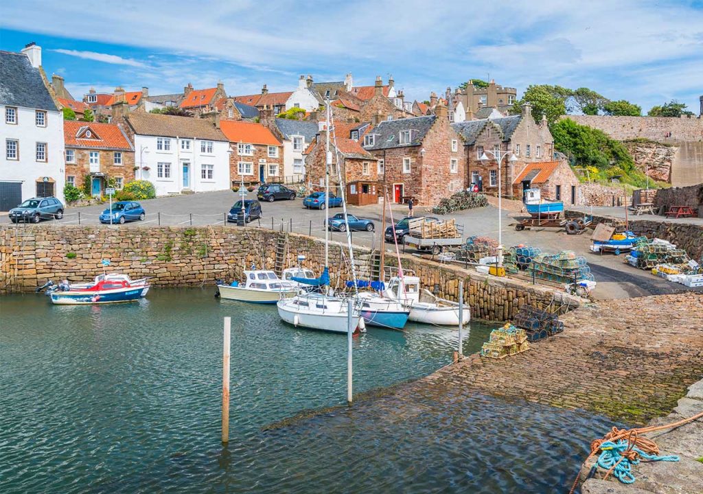 Crail Harbour in Fife Scotland