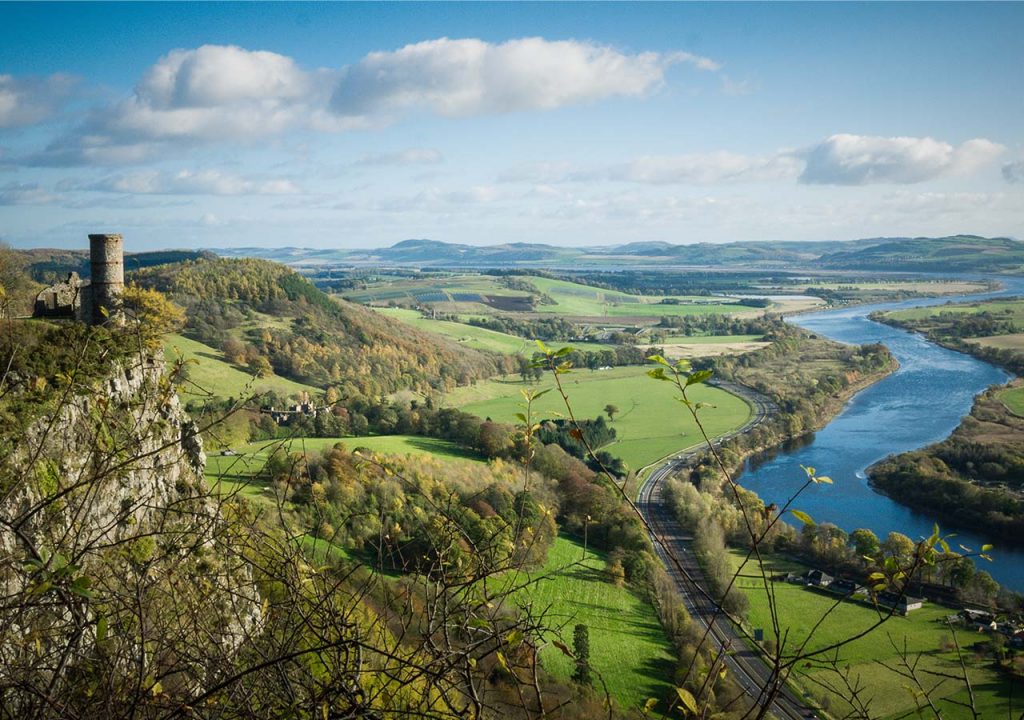 Kinnoull Hill and its tower in Perthshire Scotland