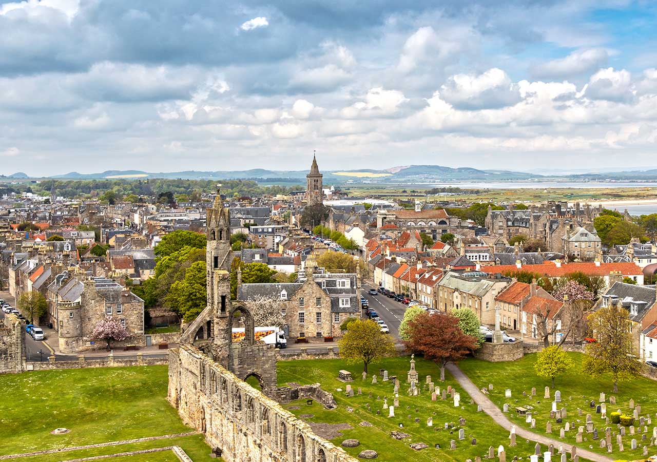 The seaside town of St Andrews in Scotland