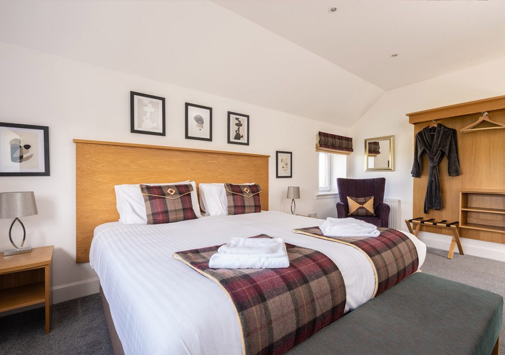 A double bedroom in Lodge 3 at Elderburn Luxury Lodges