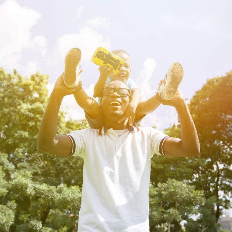 dad and child having fun