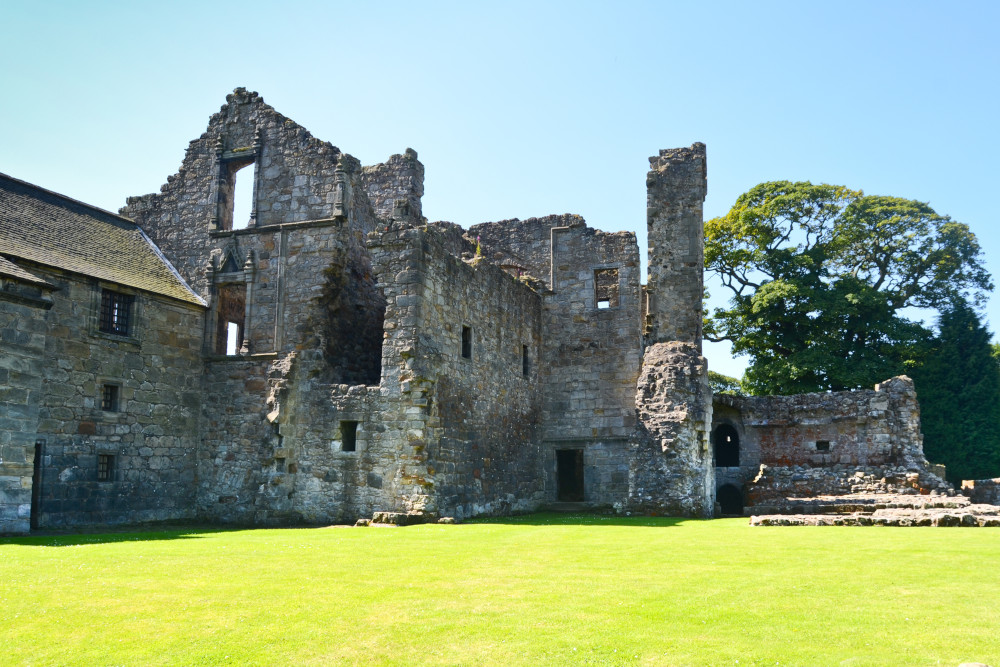 View of Aberdour Castle in Fife, Scotland