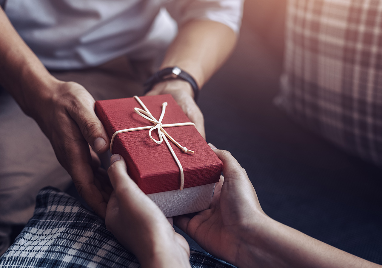 A gift being given and recieved
